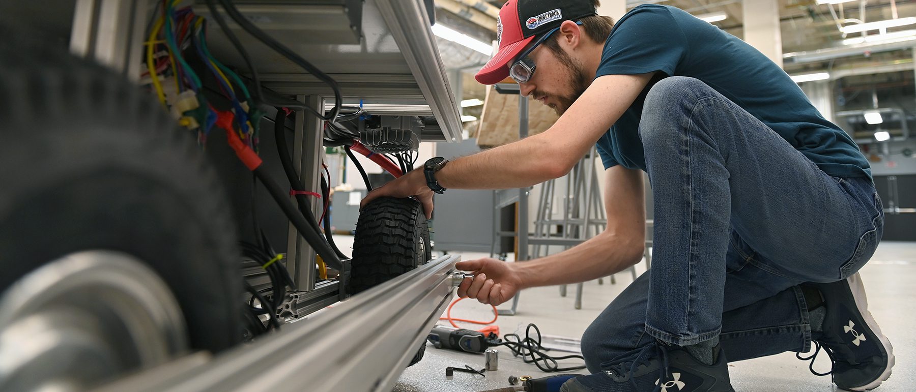 Student working in the Industrial Solutions Lab